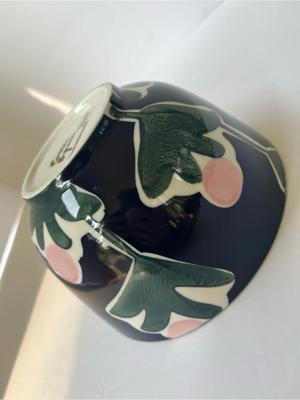 Anthropologie Bowl CASSIE BYRNES Flowers MELBOURNE Handpainted Stoneware VGC